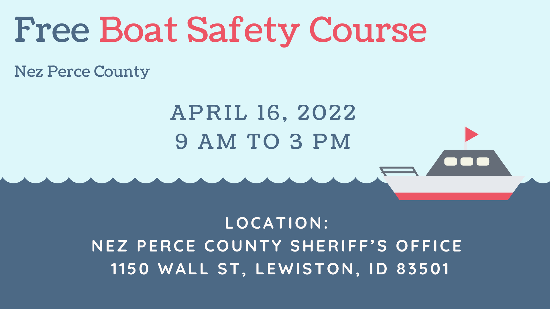 Free Boat Safety Course  Department of Parks and Recreation