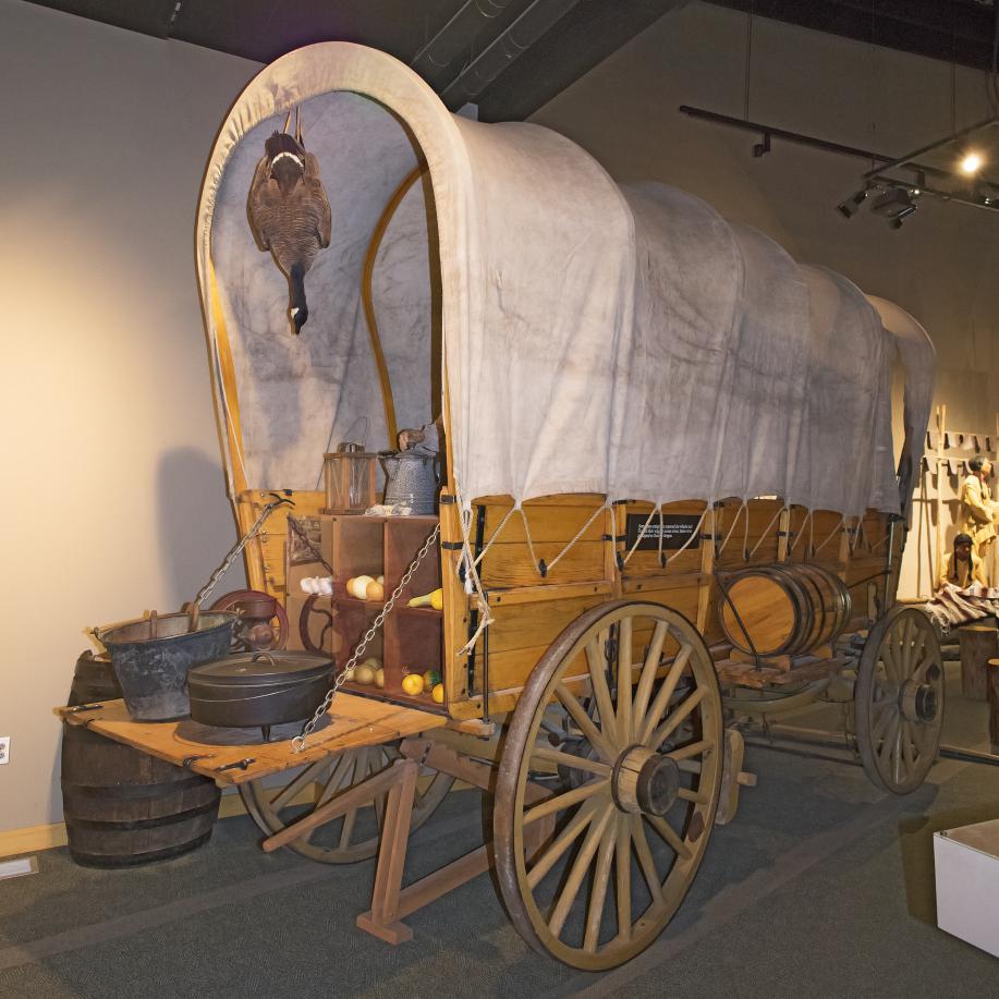 Covered Wagon exhibit in History Center