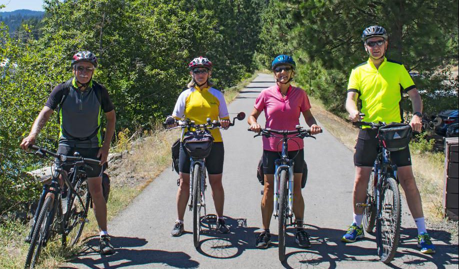 Bicyclists enjoying the Trail of the Coeur d’ Alenes