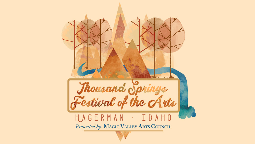 Thousand Springs Festival of the Arts logo. Presented by the Magic Valley Arts Council