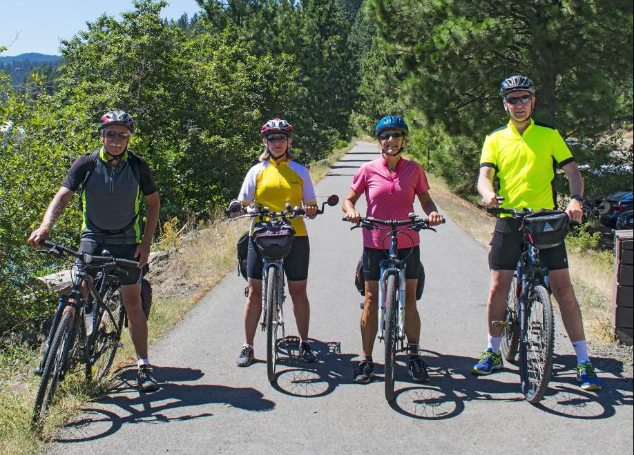Bicyclists enjoying the Trail of the Coeur d'Alenes