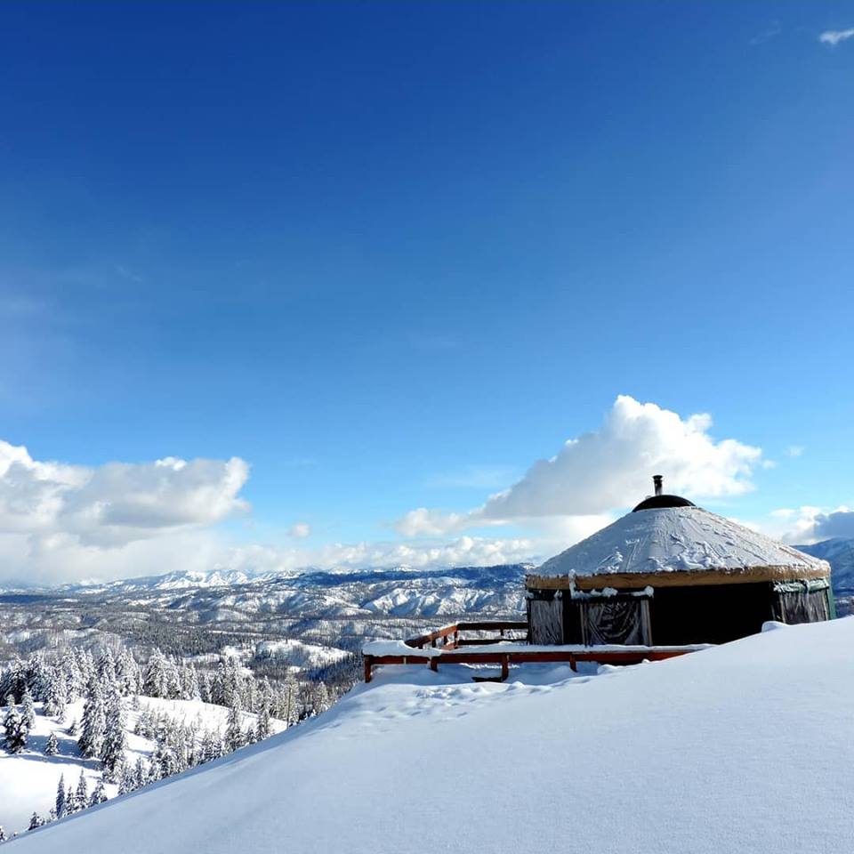 snowy yurt