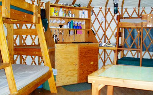Inside Idaho City yurt