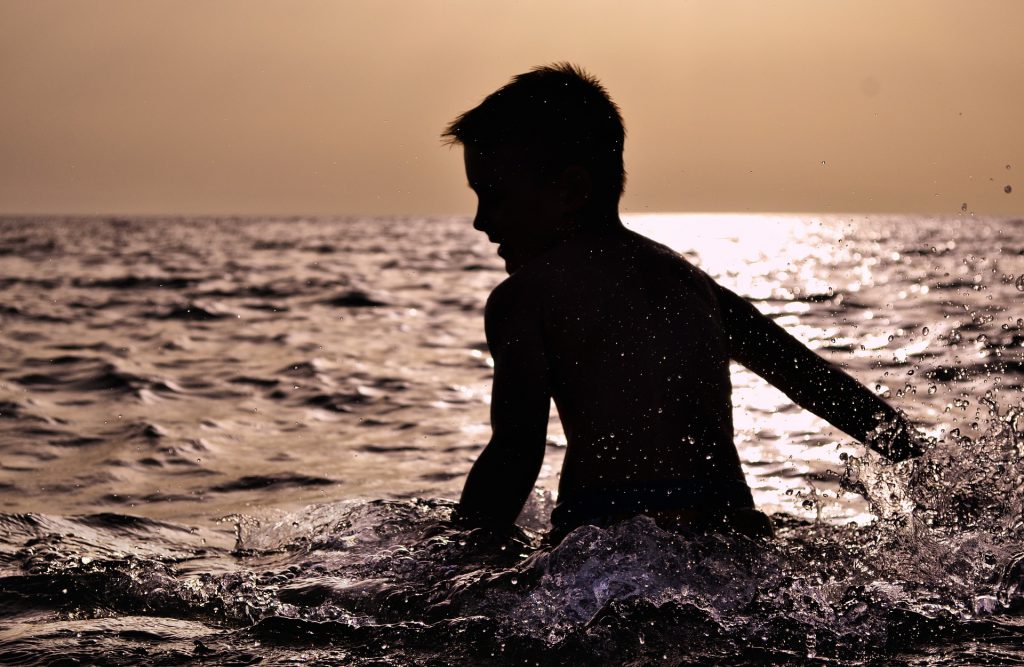 Boy swimming