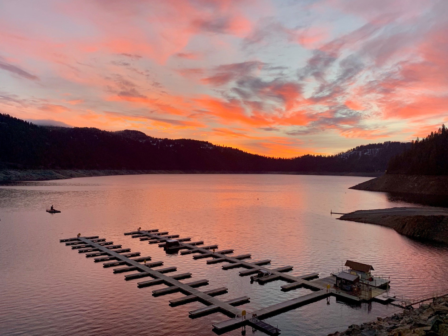 Sunset at Big Eddy Marina