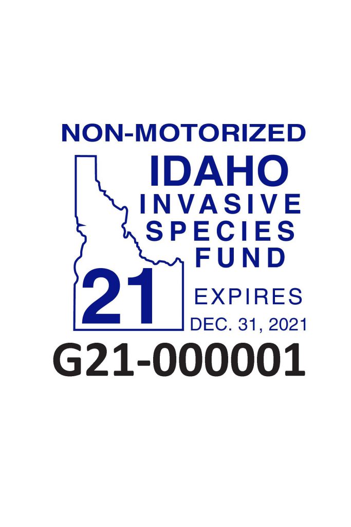 Example of the Idaho Invasive Species sticker