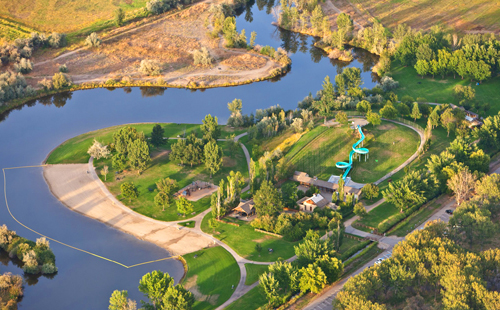 arial view of eagle island state park