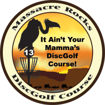 massacre rocks disc golf course logo