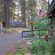 building with american flag out front