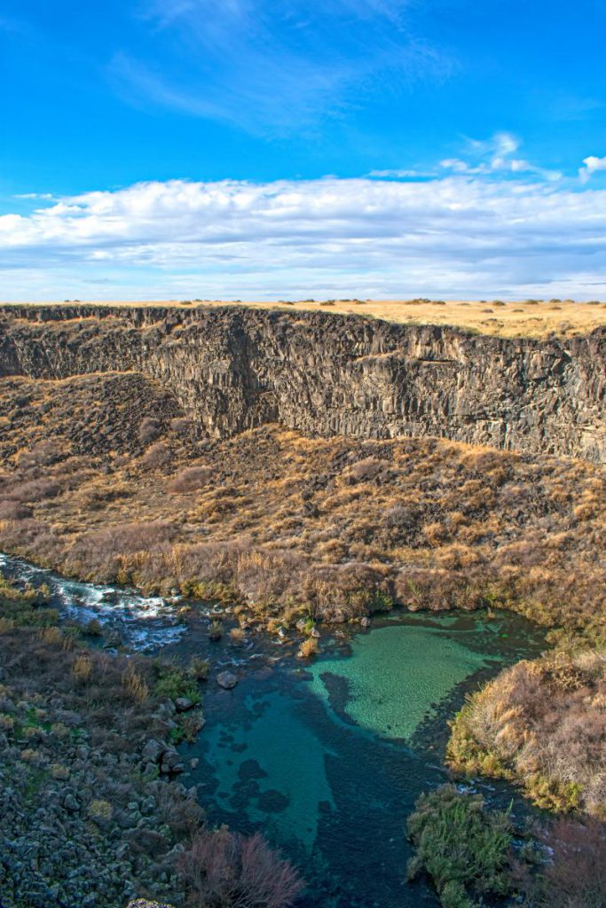 view of canyon with water at bottom