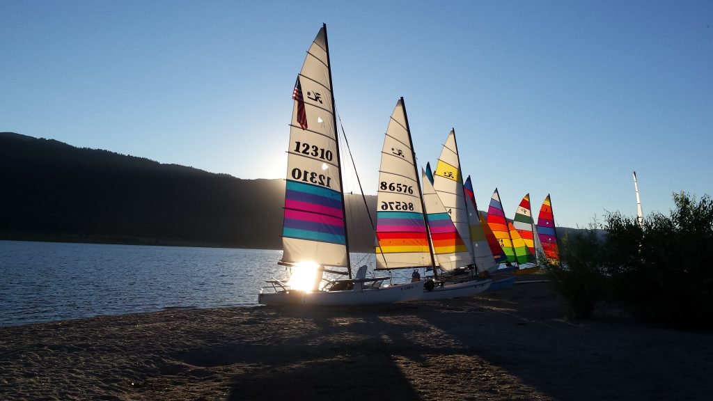Sailboats on the beach at Lake Cascade