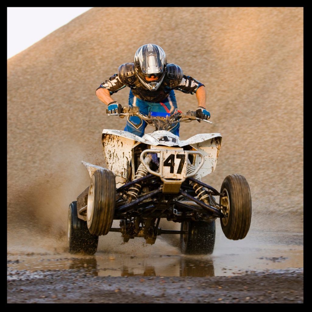 ATV racer on sand