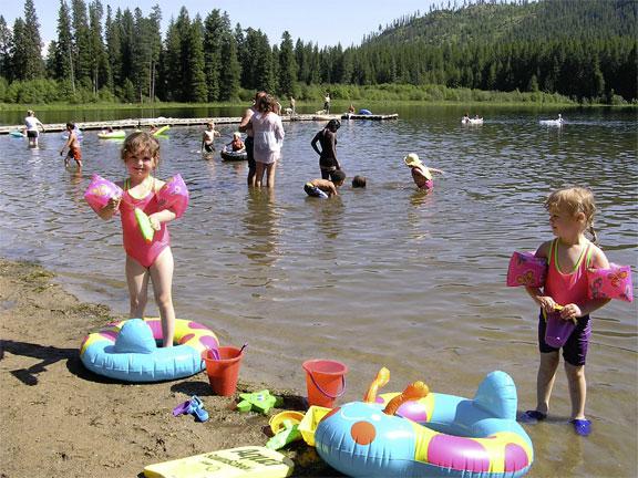 Swimming at Round Lake